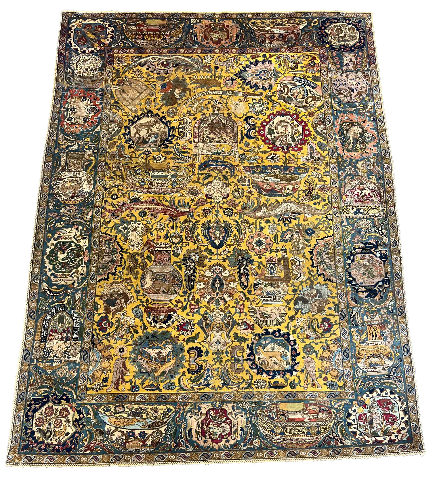 A Tabriz gold ground carpet